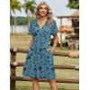 image:imageZeagoo Womens Summer Dresses Wrap V Neck Dress Floral ALine Ruffle Sleeve Casual Sundress with Pockets 2026Green Floral