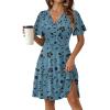 image:imageZeagoo Womens Summer Dresses Wrap V Neck Dress Floral ALine Ruffle Sleeve Casual Sundress with Pockets 2026Green Floral