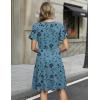 image:imageZeagoo Womens Summer Dresses Wrap V Neck Dress Floral ALine Ruffle Sleeve Casual Sundress with Pockets 2026Green Floral