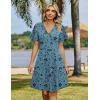 image:imageZeagoo Womens Summer Dresses Wrap V Neck Dress Floral ALine Ruffle Sleeve Casual Sundress with Pockets 2026Green Floral