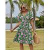 image:imageZeagoo Womens Summer Dresses Wrap V Neck Dress Floral ALine Ruffle Sleeve Casual Sundress with Pockets 2026Greenpink