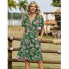 image:imageZeagoo Womens Summer Dresses Wrap V Neck Dress Floral ALine Ruffle Sleeve Casual Sundress with Pockets 2026Greenpink