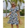 image:imageZeagoo Womens Summer Dresses Wrap V Neck Dress Floral ALine Ruffle Sleeve Casual Sundress with Pockets 2026Leaf Floral