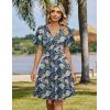 image:imageZeagoo Womens Summer Dresses Wrap V Neck Dress Floral ALine Ruffle Sleeve Casual Sundress with Pockets 2026Leaf Floral