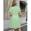 image:imageZeagoo Womens Summer Dresses Wrap V Neck Dress Floral ALine Ruffle Sleeve Casual Sundress with Pockets 2026Light Green