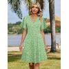 image:imageZeagoo Womens Summer Dresses Wrap V Neck Dress Floral ALine Ruffle Sleeve Casual Sundress with Pockets 2026Light Green