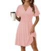 image:imageZeagoo Womens Summer Dresses Wrap V Neck Dress Floral ALine Ruffle Sleeve Casual Sundress with Pockets 2026Pink Floral