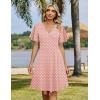 image:imageZeagoo Womens Summer Dresses Wrap V Neck Dress Floral ALine Ruffle Sleeve Casual Sundress with Pockets 2026Pink Floral