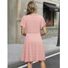 image:imageZeagoo Womens Summer Dresses Wrap V Neck Dress Floral ALine Ruffle Sleeve Casual Sundress with Pockets 2026Pink Floral