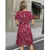 image:imageZeagoo Womens Summer Dresses Wrap V Neck Dress Floral ALine Ruffle Sleeve Casual Sundress with Pockets 2026Red Floral 2