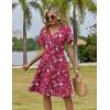 image:imageZeagoo Womens Summer Dresses Wrap V Neck Dress Floral ALine Ruffle Sleeve Casual Sundress with Pockets 2026Red Floral 2