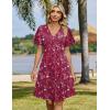 image:imageZeagoo Womens Summer Dresses Wrap V Neck Dress Floral ALine Ruffle Sleeve Casual Sundress with Pockets 2026Red Floral 2