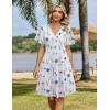 image:imageZeagoo Womens Summer Dresses Wrap V Neck Dress Floral ALine Ruffle Sleeve Casual Sundress with Pockets 2026White Floral