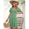 image:imageZeagoo Womens Summer Dresses Wrap V Neck Dress Floral ALine Ruffle Sleeve Casual Sundress with Pockets 2026Xh15