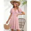 image:imageZeagoo Womens Summer Dresses Wrap V Neck Dress Floral ALine Ruffle Sleeve Casual Sundress with Pockets 2026Xh259