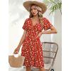 image:imageZeagoo Womens Summer Dresses Wrap V Neck Dress Floral ALine Ruffle Sleeve Casual Sundress with Pockets 2026Xh268