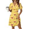 image:imageZeagoo Womens Summer Dresses Wrap V Neck Dress Floral ALine Ruffle Sleeve Casual Sundress with Pockets 2026Yellow Floral 1