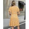 image:imageZeagoo Womens Summer Dresses Wrap V Neck Dress Floral ALine Ruffle Sleeve Casual Sundress with Pockets 2026Yellow Floral 2