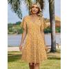 image:imageZeagoo Womens Summer Dresses Wrap V Neck Dress Floral ALine Ruffle Sleeve Casual Sundress with Pockets 2026Yellow Floral 2