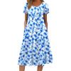 image:imageZEAGOO Womens Casual Dresses for Summer Short Sleeve Flare Midi Dress Loose Flowy Beach Sundress2602 Light Blue Floral