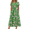 image:imageZeagoo Summer Dresses for Women 2026 Maxi Bohemian Floral Short Sleeve Long Dress Casual Flowy Tired Beach Sundress01adh594