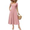 image:imageZeagoo Summer Dresses for Women Flowy Casual Midi Dress Short Sleeve Tiered Dress Beach Vacation Sundresses with PocketsApink Dot
