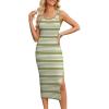 Green and White Striped