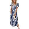 image:imageZeagoo Womens Maxi Summer Dress with Pockets Casual Short Sleeve Sundress Trendy 2026 Curve Hem Long DressBlue Printed01