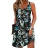 image:imageZeagoo Womens Summer Dress 2026 Loose V Neck Sleeveless Sundresses Swimsuit Coverup with Pockets Floral Tank DressesLeafprinted2