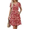01-floral Red White