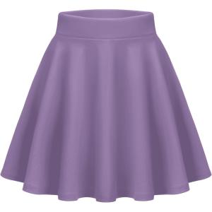 image:imageZeagoo Womens Skirt Basic Mini Skater Skirt 2026 Summer Skirts Stretchable High Waist ALine Party Club SkirtsLilac Purple