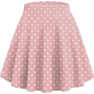 image:imageZeagoo Womens Skirt Basic Mini Skater Skirt 2026 Summer Skirts Stretchable High Waist ALine Party Club SkirtsPink White Dot
