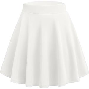 image:imageZeagoo Womens Skirt Basic Mini Skater Skirt 2026 Summer Skirts Stretchable High Waist ALine Party Club SkirtsWhite