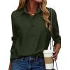 image:imageZEAGOO Button Down Shirt for Women Long Sleeve Blouses Floral Printed Tops Business Casual Work Outfits SXXLCarmy Greenstain Shield