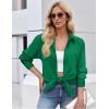 image:imageZEAGOO Button Down Shirt for Women Long Sleeve Blouses Floral Printed Tops Business Casual Work Outfits SXXLCgreenstain Shield