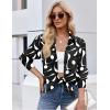 image:imageZEAGOO Button Down Shirt for Women Long Sleeve Blouses Floral Printed Tops Business Casual Work Outfits SXXLDblack Printed