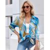 image:imageZEAGOO Button Down Shirt for Women Long Sleeve Blouses Floral Printed Tops Business Casual Work Outfits SXXLDblue Printed