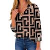 image:imageZEAGOO Button Down Shirt for Women Long Sleeve Blouses Floral Printed Tops Business Casual Work Outfits SXXLGeometric