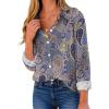 image:imageZEAGOO Button Down Shirt for Women Long Sleeve Blouses Floral Printed Tops Business Casual Work Outfits SXXLPaisley Printed