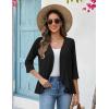 image:imageZeagoo Womens 2026 Summer 34 Sleeve Lightweight Cardigans Open Front Draped Ruffles Kimono CoverupsAblack