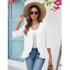 image:imageZeagoo Womens 2026 Summer 34 Sleeve Lightweight Cardigans Open Front Draped Ruffles Kimono CoverupsAwhite