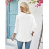 image:imageZeagoo Womens 2026 Summer 34 Sleeve Lightweight Cardigans Open Front Draped Ruffles Kimono CoverupsAwhite