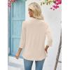image:imageZeagoo Womens 2026 Summer 34 Sleeve Lightweight Cardigans Open Front Draped Ruffles Kimono CoverupsBeige