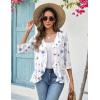 image:imageZeagoo Womens 2026 Summer 34 Sleeve Lightweight Cardigans Open Front Draped Ruffles Kimono CoverupsBf290