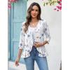 image:imageZeagoo Womens 2026 Summer 34 Sleeve Lightweight Cardigans Open Front Draped Ruffles Kimono CoverupsBf290