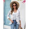 image:imageZeagoo Womens 2026 Summer 34 Sleeve Lightweight Cardigans Open Front Draped Ruffles Kimono CoverupsBf290
