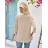 image:imageZeagoo Womens 2026 Summer 34 Sleeve Lightweight Cardigans Open Front Draped Ruffles Kimono CoverupsKhaki