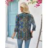 image:imageZeagoo Womens 2026 Summer 34 Sleeve Lightweight Cardigans Open Front Draped Ruffles Kimono CoverupsMz779