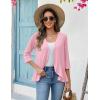 image:imageZeagoo Womens 2026 Summer 34 Sleeve Lightweight Cardigans Open Front Draped Ruffles Kimono CoverupsPink