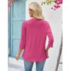 image:imageZeagoo Womens 2026 Summer 34 Sleeve Lightweight Cardigans Open Front Draped Ruffles Kimono CoverupsRose